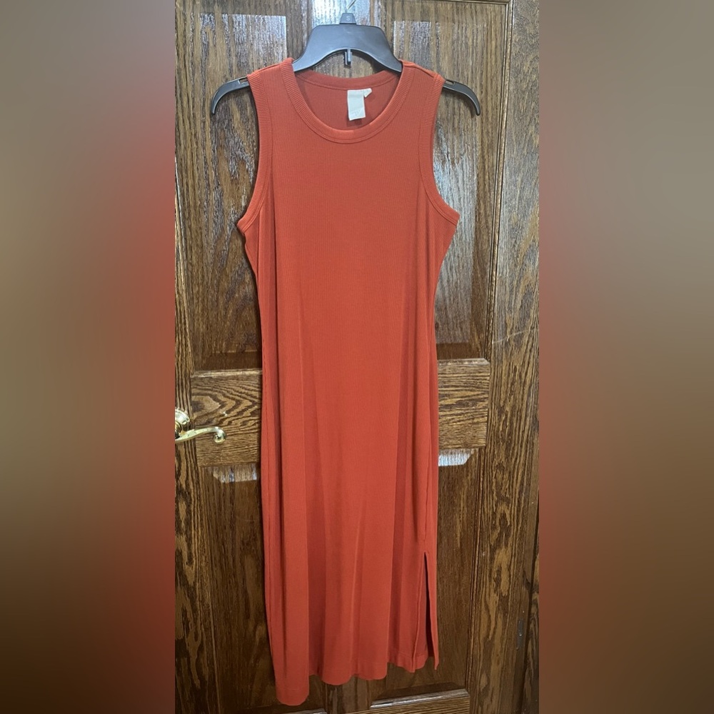 Elegant Sleeveless Orange Dress